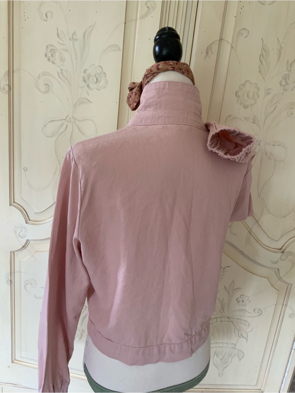 Ci Sono Blush Brown Statement Button Linen Jacket - Picture 3 of 10